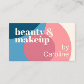 Chic Mauve Blush Pink Light Blue Teal Art Pattern Business Card (Front)
