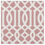 Chic Mauve Pink and White Trellis Lattice Pattern Fabric