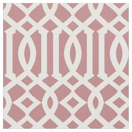 Chic Mauve Pink and White Trellis Lattice Pattern Fabric