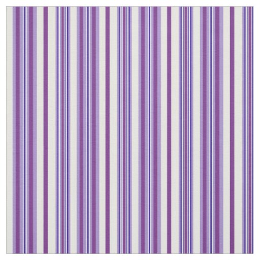 Chic Mauve Purple, Dark Blue White Striped Fabric