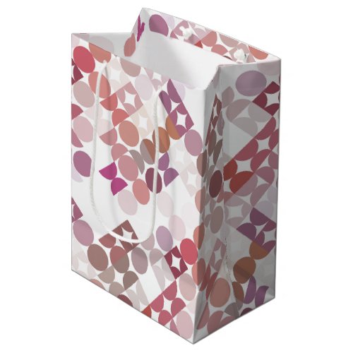 Chic Mauve Taupe Dusty Rose Circles Art Pattern Medium Gift Bag