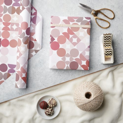 Chic Mauve Taupe Dusty Rose Circles Art Pattern Wrapping Paper