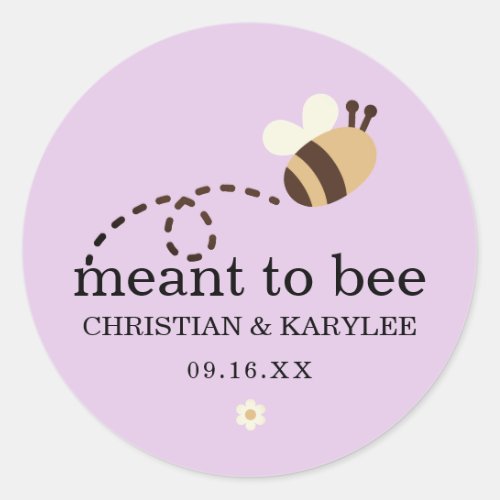 Chic Meant To Bee Wedding Classic Round Sticker
