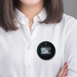 Chic Medical School Photo Graduation Parent Button<br><div class="desc">This chic black medical school graduation parent button features a gold geometric hexagon design with an elegant medical caduceus above a photo of the graduate. Modern eye-catching photograph celebration favor for a new doctor or nurse in 2024.</div>