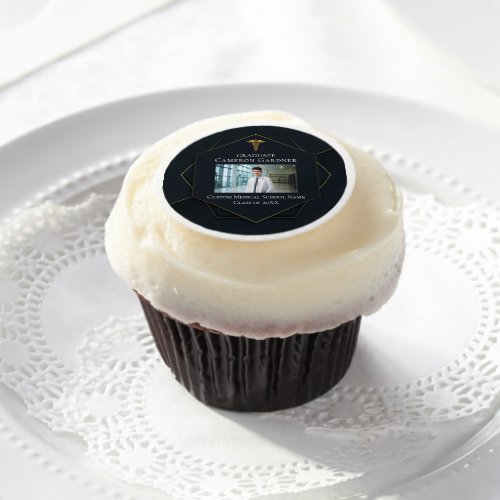 Chic Medical School Photo Graduation Party Edible Frosting Rounds
