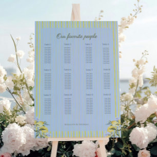 Chic Mediterranean Italian Wedding Seating Charts Foam Board