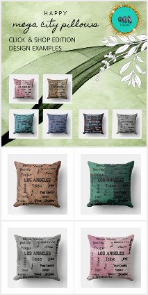 chic mega cities of the world throw pillow collect