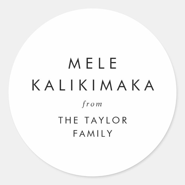 Chic Mele Kalikimaka Christmas Holiday Gift Classic Round Sticker (Front)