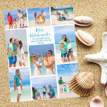 Chic Mele Kalikimaka Family Photo Collage Beach Holiday Postcard<br><div class="desc">Chic customizable beach family photo collage Christmas postcard with your favorite tropical photos in the sun. Add 9 of your favorite memories from your island vacation to the coast. A beautiful coastal holiday postcard with a clean,  modern photograph layout and pretty blue script.</div>