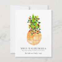 Chic Mele Kalikimaka Pineapple Hawaiian Christmas