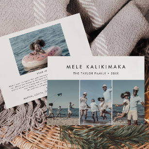 Chic Mele Kalikimaka Year In Review 4 Photo Holiday Card
