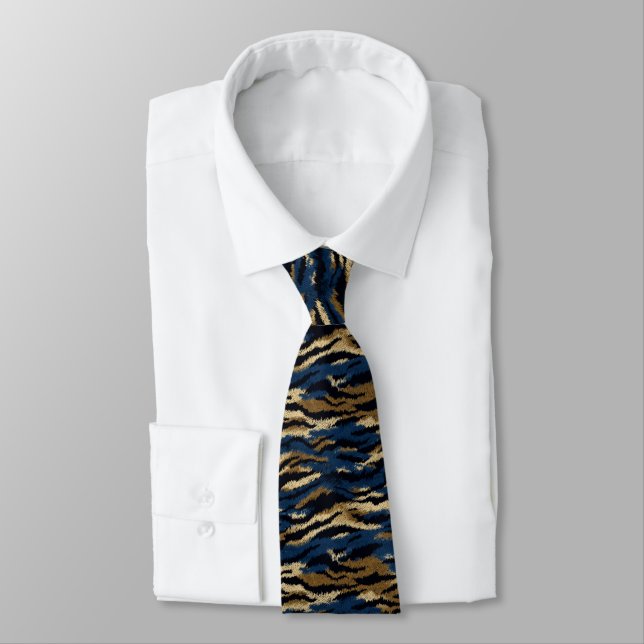 Chic Men Gifts Tiger Skin Neck Tie (Tied)