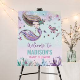 Chic Mermaid Birthday Party Baby Shower Welcome Foam Board