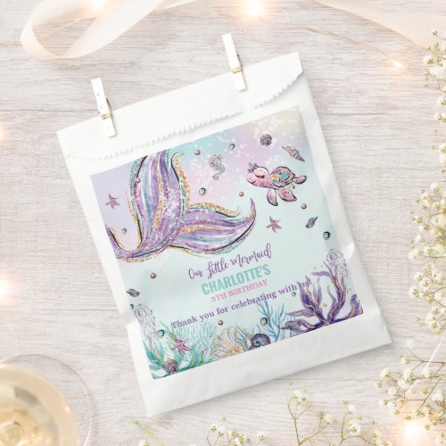 Chic Mermaid Tail Under the Sea Birthday Party Favor Bag