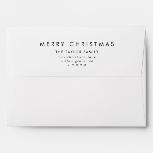 Chic Merry Christmas Card Envelope