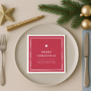 Chic Merry Christmas Elegant Modern Simple Holiday Napkins