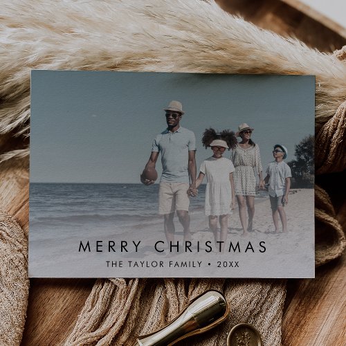 Chic Merry Christmas Photo Holiday Card