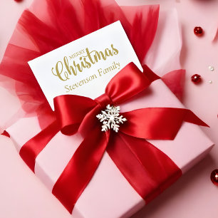 Chic Merry Christmas Quote Whimsical Calligraphy Rubber Stamp