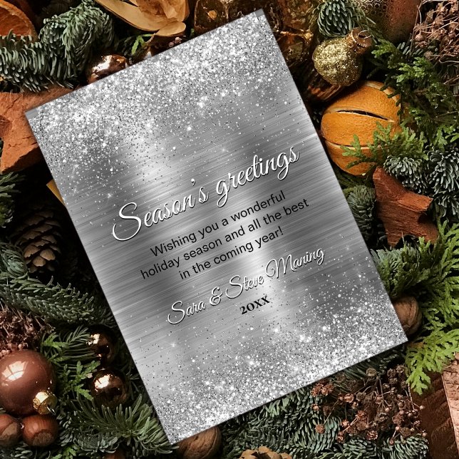 Chic metal silver glitter Christmas new year (Creator Uploaded)