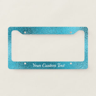 Chic Metallic Blue Elegant Stylish Unique Custom License Plate Frame