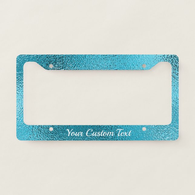 Chic Metallic Blue Elegant Stylish Unique Custom   License Plate Frame (Front)