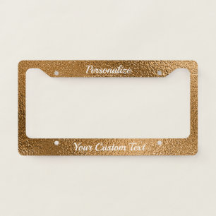 Chic Metallic Bronze Elegant Stylish Unique Custom License Plate Frame