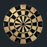 Chic Metallic Gold and Black Dart Board<br><div class="desc">Let the games begin! This chic metallic gold and black dartboard is perfect for a game room and college dorm room.</div>