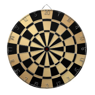 Chic Metallic Gold and Black Dart Board