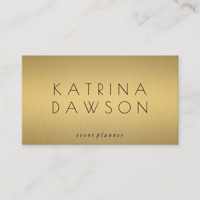 Chic Metallic Gold Business Card (Front)