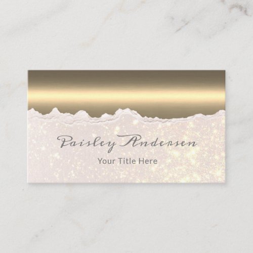 Chic Metallic Gold Glitter Business Card