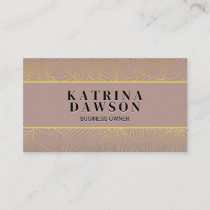 Chic Metallic Gold Leaf Pattern Business Card