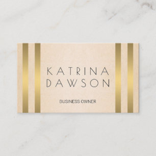 Chic Metallic Gold Stripes Texture Background Business Card