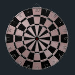 Chic Metallic Rose Gold Pink and Black Dart Board<br><div class="desc">Let the games begin! This chic metallic rose gold pink and black dartboard is perfect for a game room and college dorm room.</div>