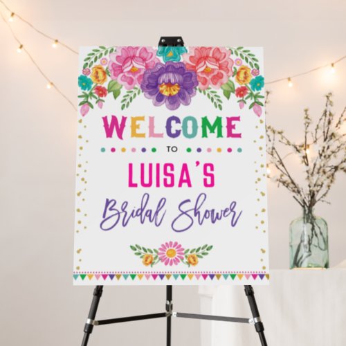 Chic Mexican Floral Fiesta Bridal Shower Welcome Foam Board