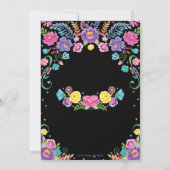 Chic Mexican Floral Señorita Baby Shower Girl  Invitation (Back)
