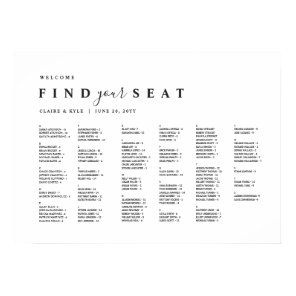 Chic Minimal Alphabetical Wedding Seating Chart