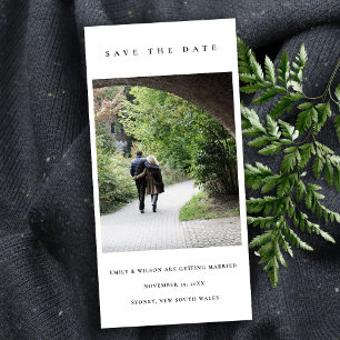 CHIC MINIMAL CLEAN CUSTOM PHOTO SAVE THE DATE CARD