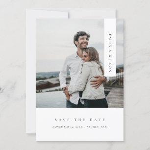CHIC MINIMAL CLEAN CUSTOM PHOTO SAVE THE DATE CARD