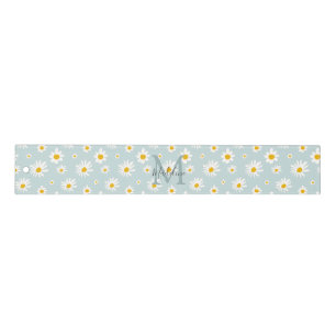 Chic Minimal Daisy Teal Script Monogram Ruler