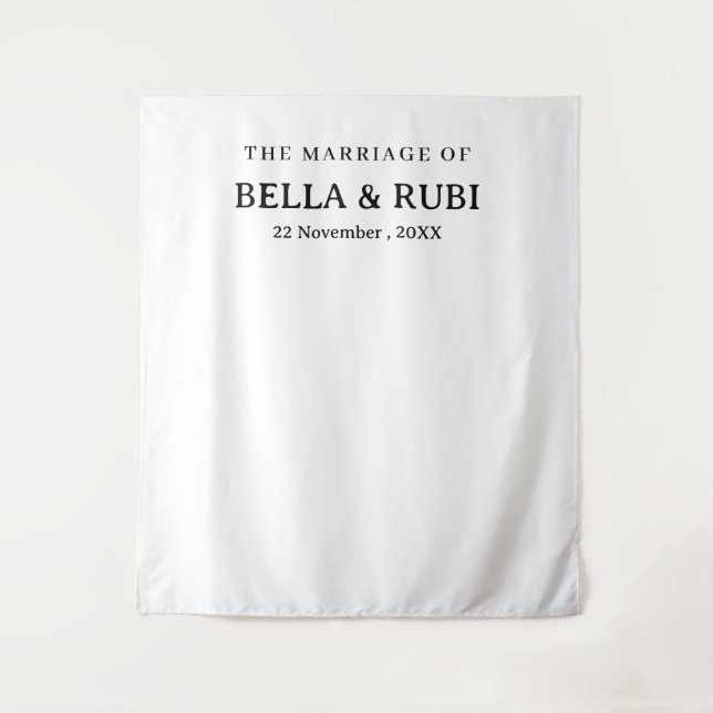 Chic Minimal Elegant Wedding Photo Backdrop (Front)