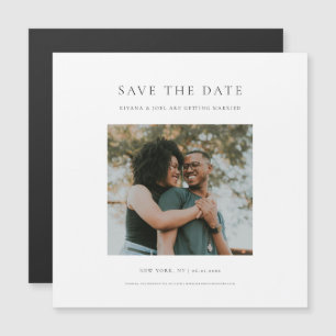 Chic Minimal Modern Photo Save the Date Magnet
