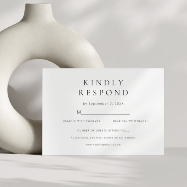Chic Minimal Modern Wedding RSVP Card (PENELOPE | RSVP CARD)