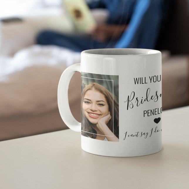 Chic Minimal Photo | Will You Be My Bridesmaid Coffee Mug (Creator Uploaded)