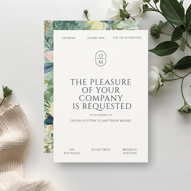 Chic Minimal Typography Monogram Wedding  Invitation (Creator Uploaded)