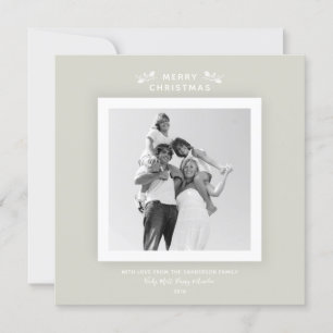 Chic Minimal Warm Gray/Beige Christmas Photo Card