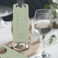 Chic Minimal Wedding Cheers Sage Green ID1046
