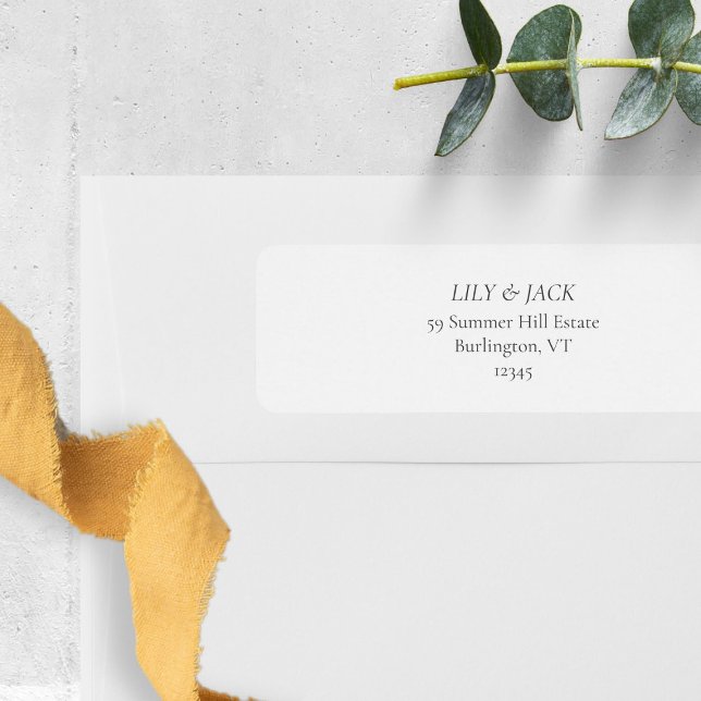 Chic & Minimal Wedding Couple Return Address Label (Creator Uploaded)