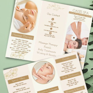 Chic Minimalist Beauty Salon SPA Massage Business Brochure