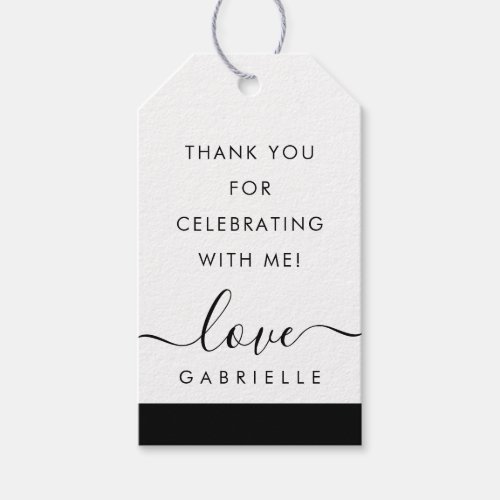 Chic Minimalist Black and White Stripe Gift Tags