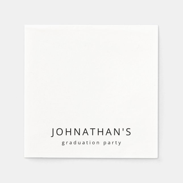 Chic Minimalist Black & White Party Napkins (Front)